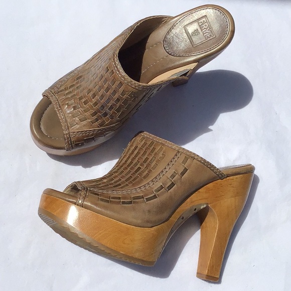 Frye Shoes - Frye ‘Tamara’ Woven Leather Slide Clog Mule Sage